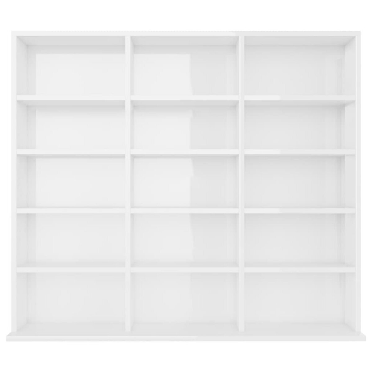 VIDAXL Armoire a CD Blanc brillant 102x23x89,5 cm Bois d'ingenierie