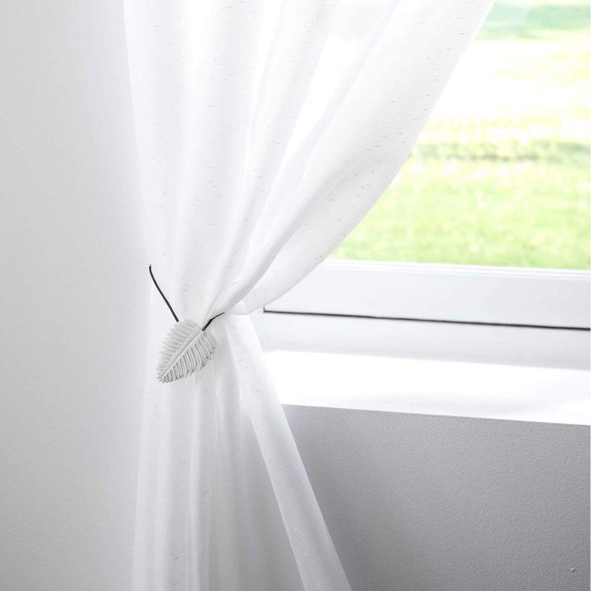 Voir la diapositive 3 : Douceur d'Intérieur Embrasse de rideau aimantée  zafara  33cm blanc