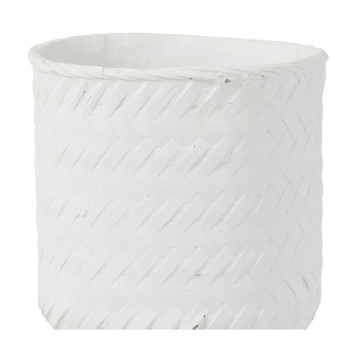 Paris Prix Cache Pot en Ciment  Tissage  25cm Blanc