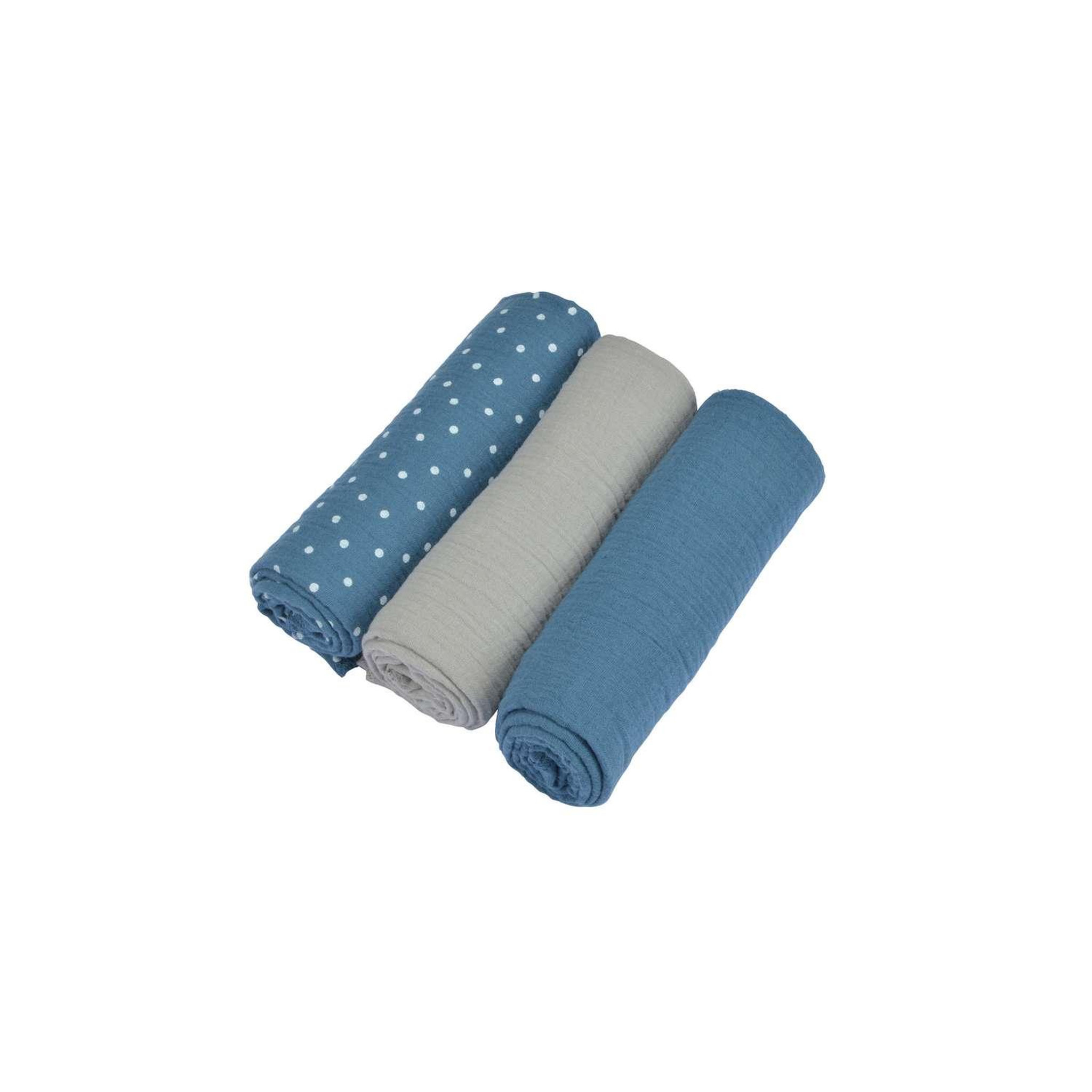 Voir la diapositive 1 : BEBE DOUCEUR Lot de 3 langes en gaze de coton
