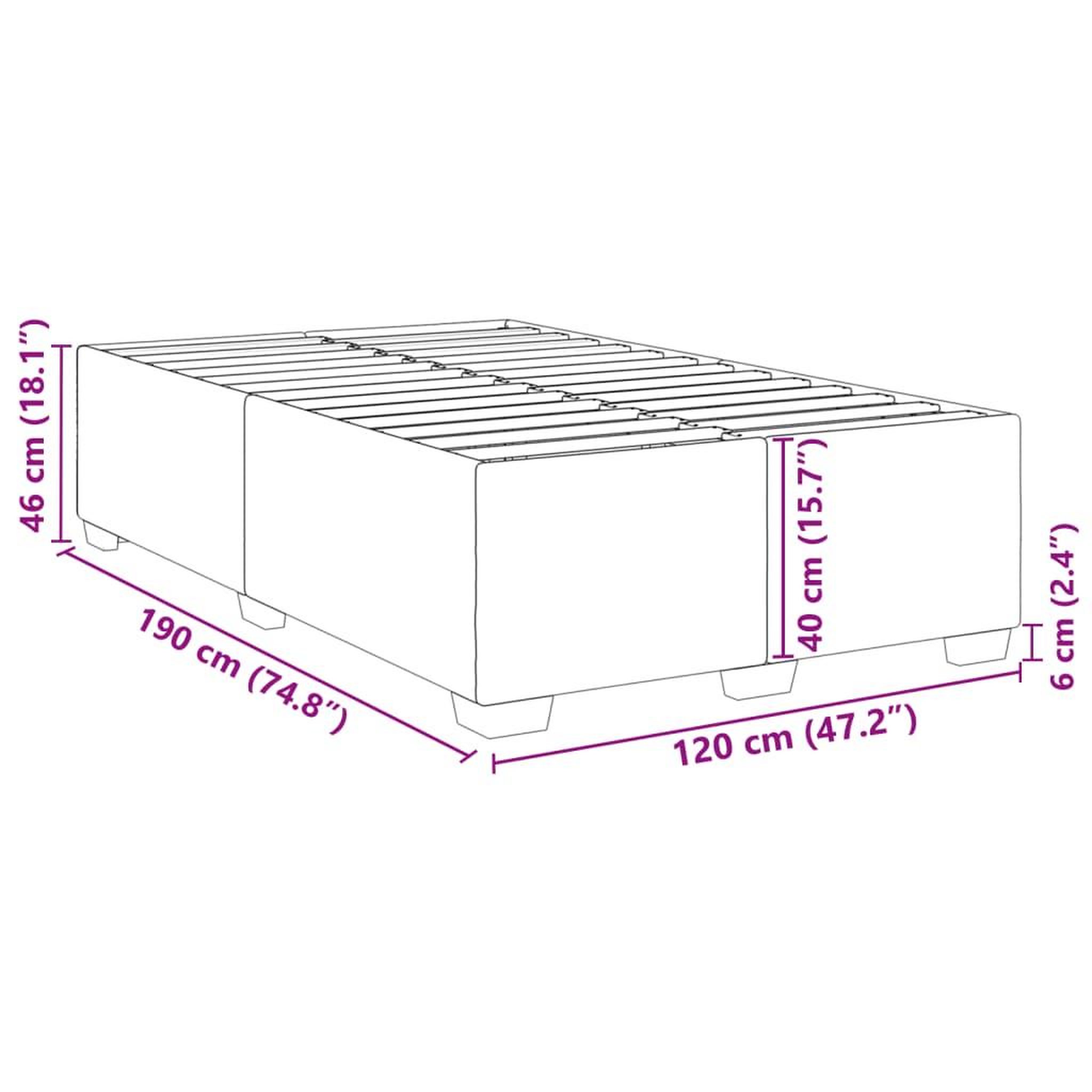 Voir la diapositive 6 : VIDAXL Cadre de lit sans matelas gris clair 120x190 cm tissu