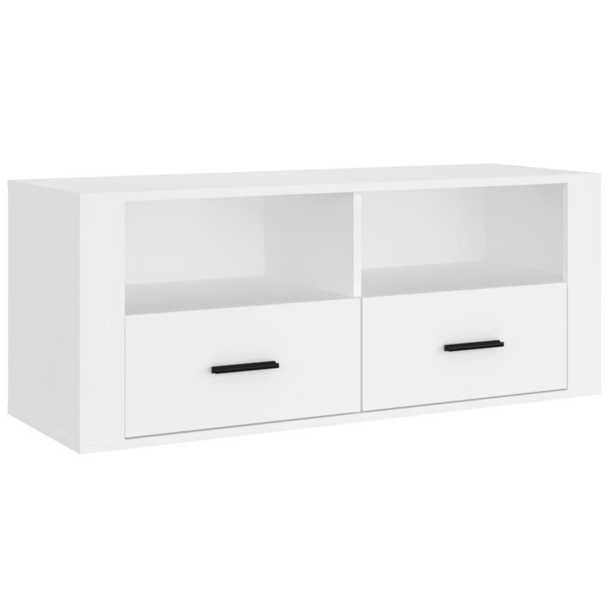 VIDAXL Meuble TV Blanc 100x35x40 cm Bois d'ingenierie