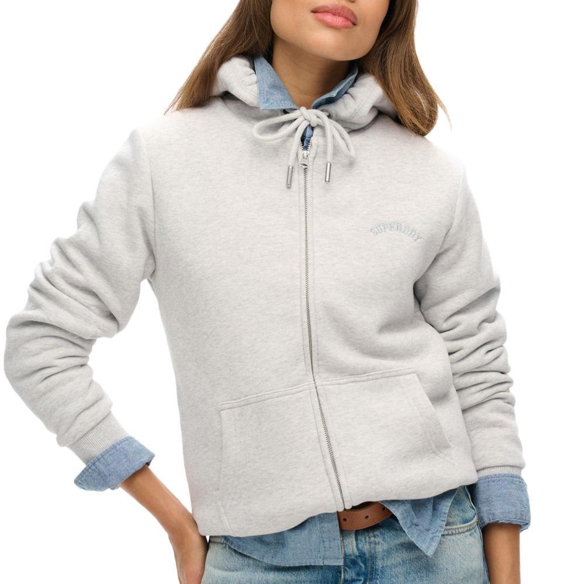 Voir la diapositive 1 : SUPERDRY Sweat Zippé Gris Femme Superdry Borg