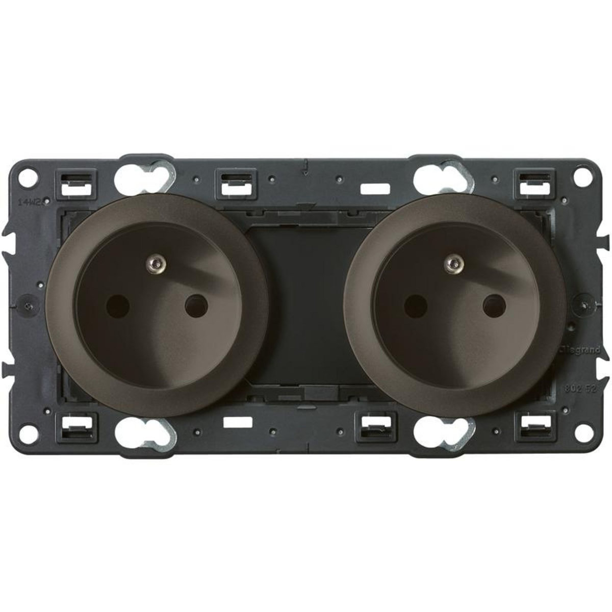 Legrand Celiane double prise 2 pôles + terre graphite
