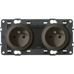 Legrand Celiane double prise 2 pôles + terre graphite