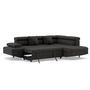 Voir la diapositive 3 : BEST MOBILIER Margaux - canapé d'angle droit 5 places convertible avec coffre et têtières réglables en velours texturé