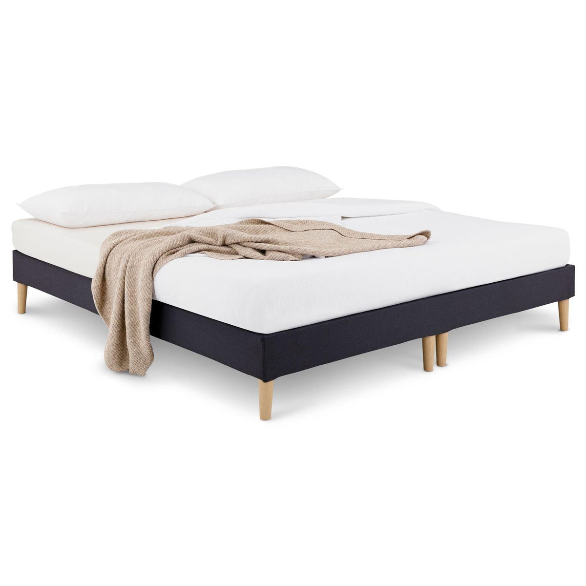 IDIMEX Sommier tapissier RENNES 180 x 200 cm revêtement tissu