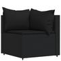 Voir la diapositive 4 : VIDAXL Salon de jardin 4 pcs avec coussins Noir Resine tressee