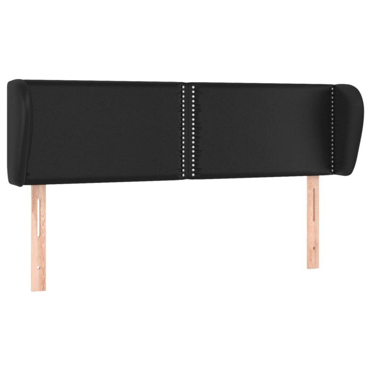 VIDAXL Tete de lit avec oreilles Noir 147x23x78/88 cm Similicuir