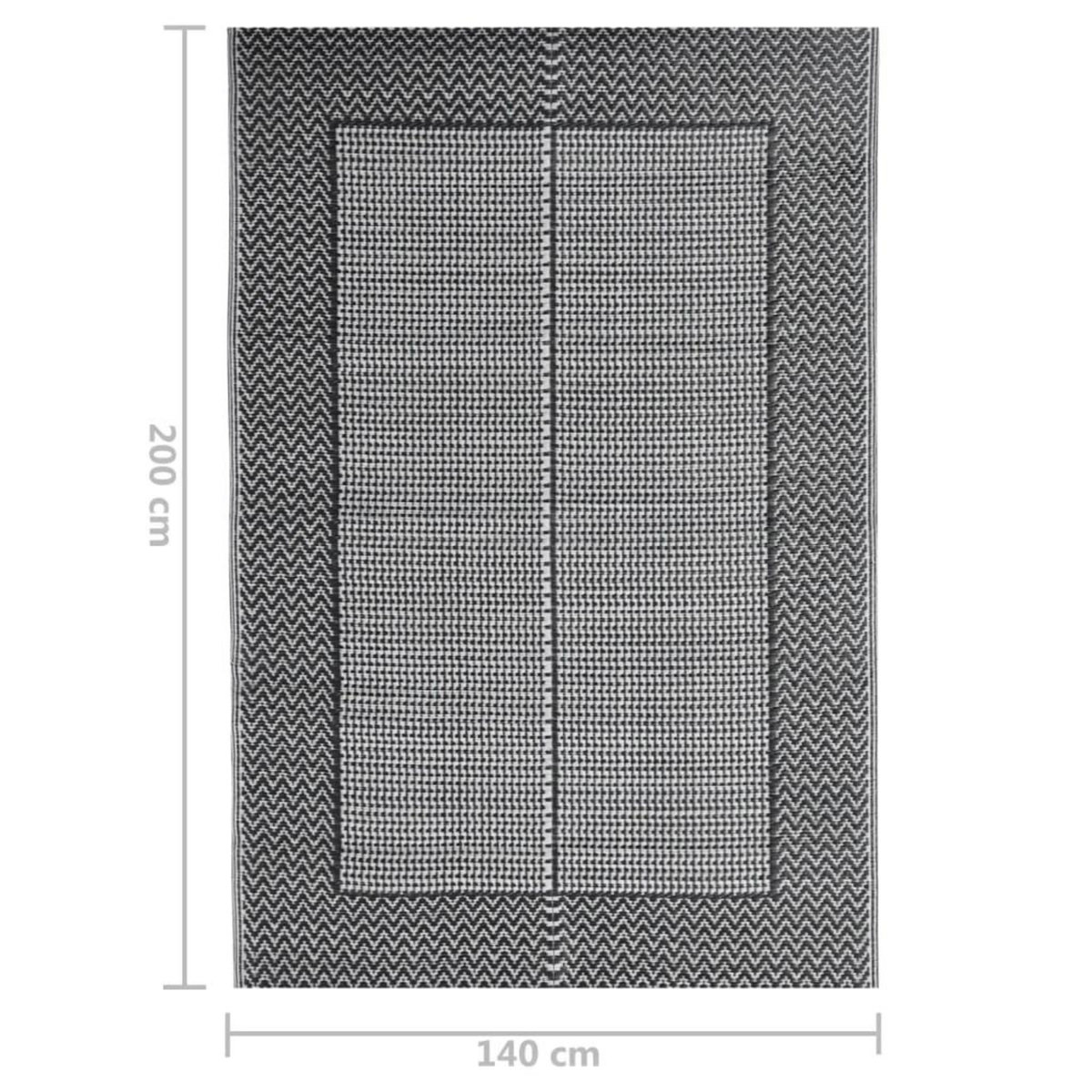 VIDAXL Tapis d'exterieur ARAKIL Noir 140x200 cm PP