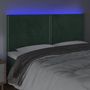 Voir la diapositive 3 : VIDAXL Tete de lit a LED Vert fonce 200x5x118/128 cm Velours