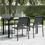 Voir la diapositive 3 : VIDAXL Table a dîner de jardin Noir 160x80x74 cm Acier et verre trempe