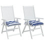 Voir la diapositive 4 : VIDAXL Coussins de chaise lot de 2 rayures bleues blanches 50x50x7 cm