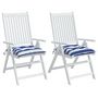 Voir la diapositive 4 : VIDAXL Coussins de chaise lot de 2 rayures bleues blanches 50x50x7 cm