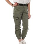 MONDAY PREMIUM Pantalon Cargo Ceinture  Femme Monday Premium  W 357. Coloris disponibles : Vert