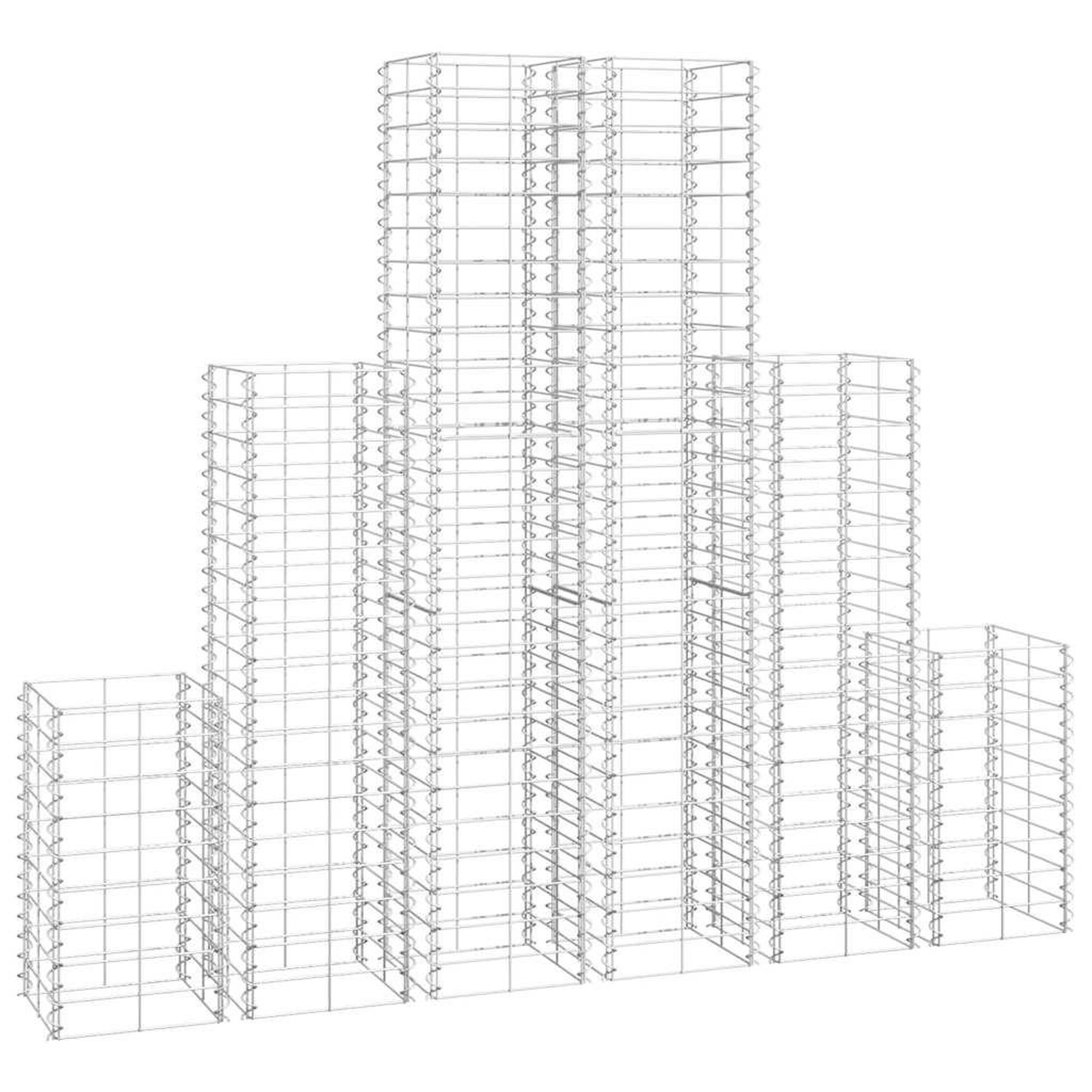 VIDAXL 6 gabions en fil galvanise