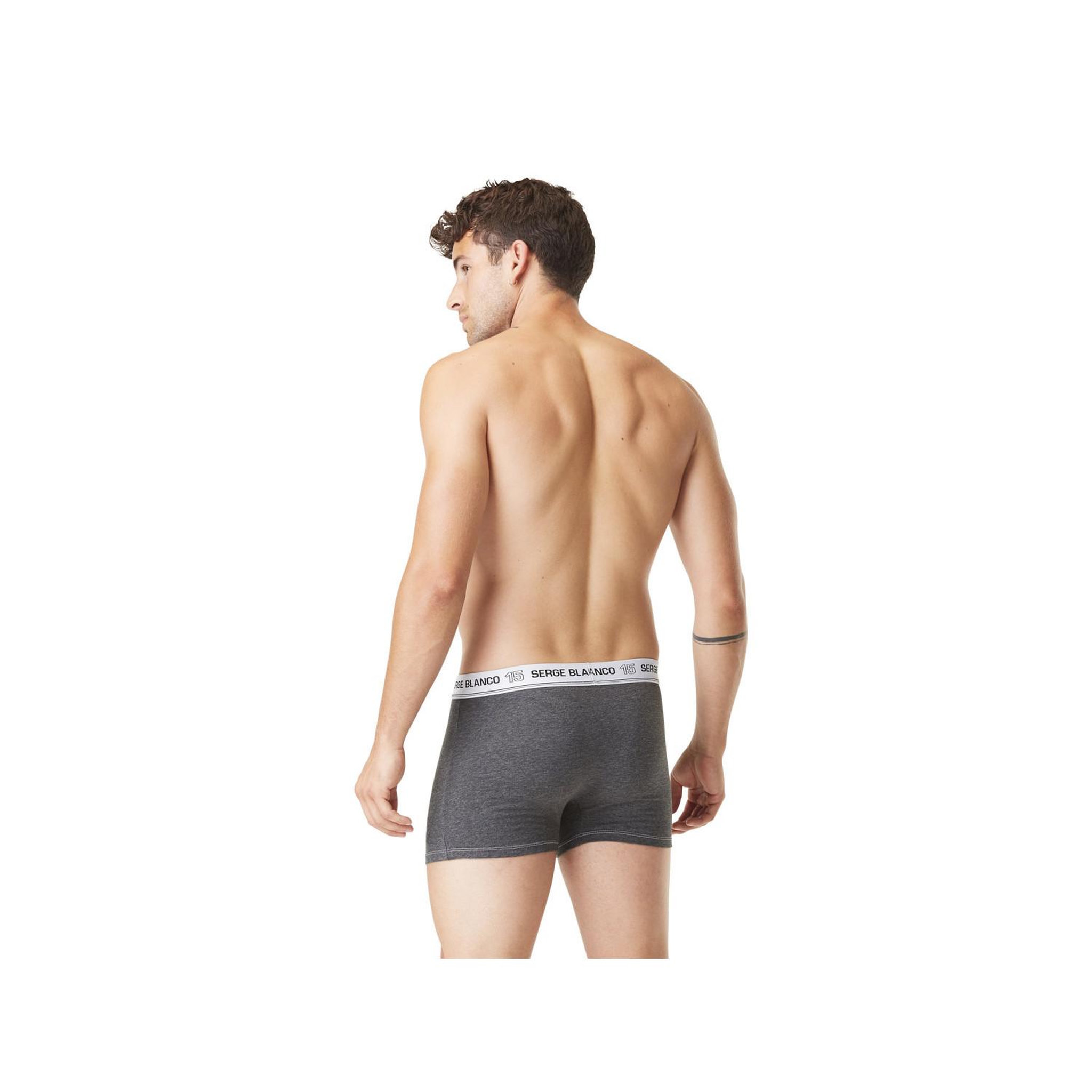 Voir la diapositive 6 : SERGE BLANCO Lot de 2 Boxers homme avec surpiqûres Class