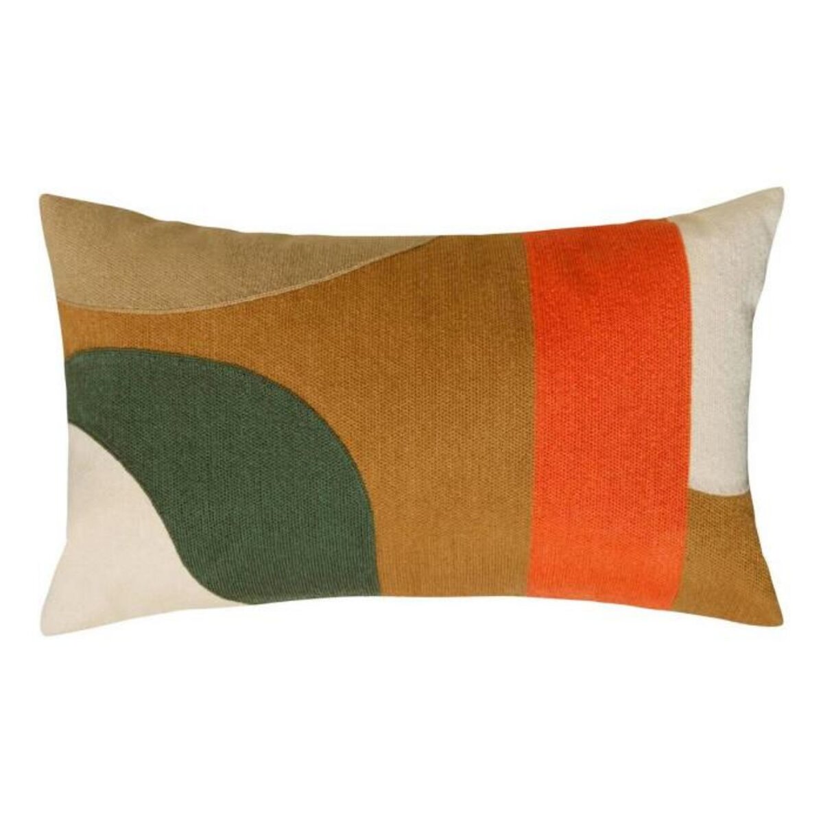 ATMOSPHERA Coussin Déco Brodé  Hary  30x50cm Caramel