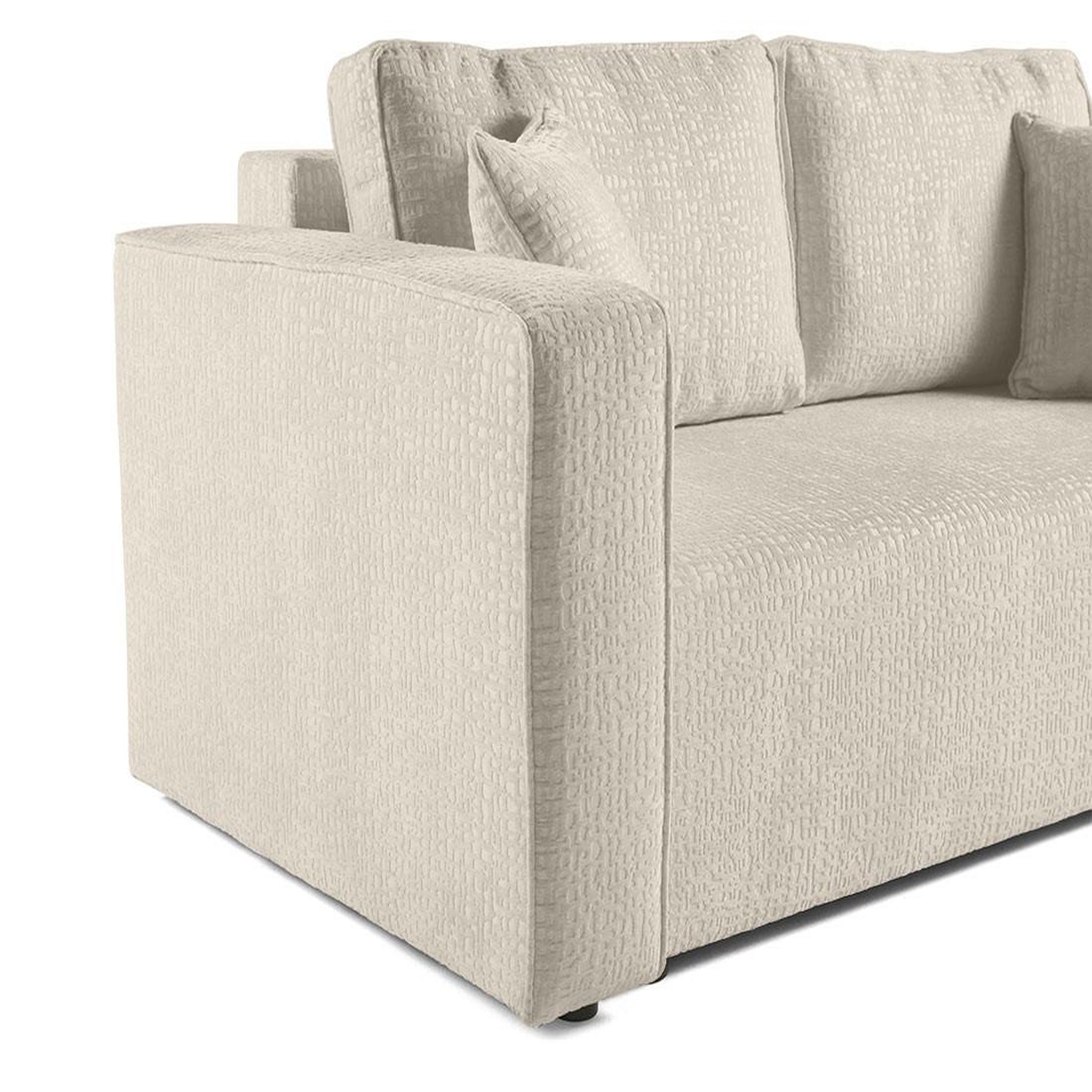 Voir la diapositive 6 : BEST MOBILIER Topaze - canapé droit 2 places - en tissu velours relief