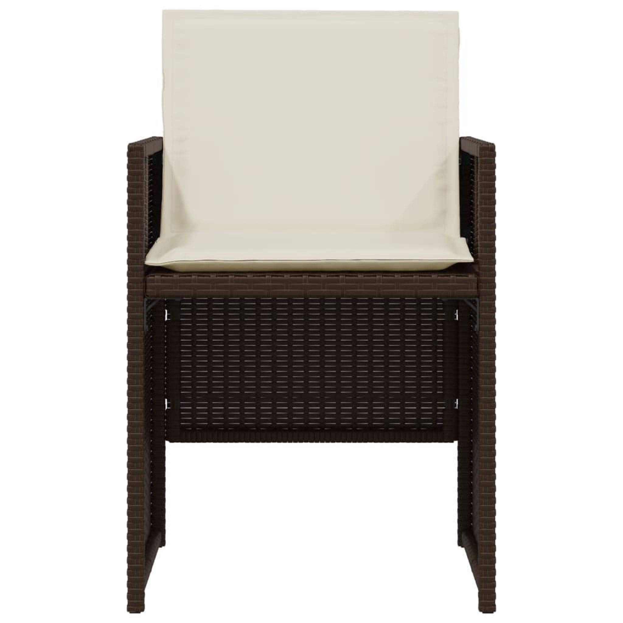 Voir la diapositive 5 : VIDAXL Ensemble de bistro 3 pcs avec coussins marron resine tressee