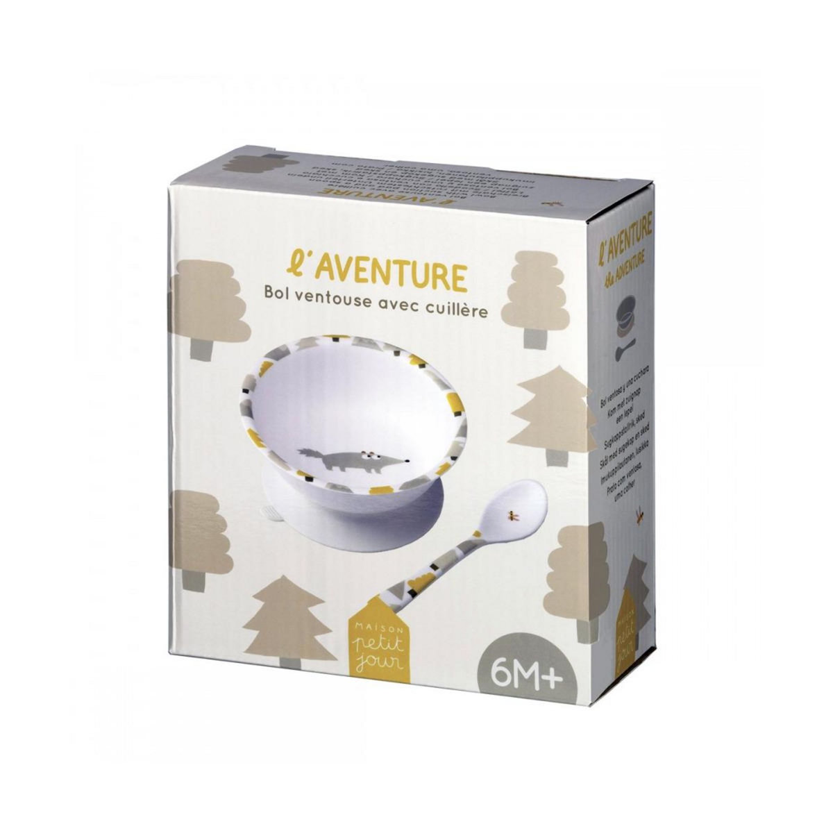 Petit Jour Bol ventouse avec cuillere l aventure