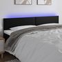 Voir la diapositive 3 : VIDAXL Tete de lit a LED Noir 200x5x78/88 cm Similicuir