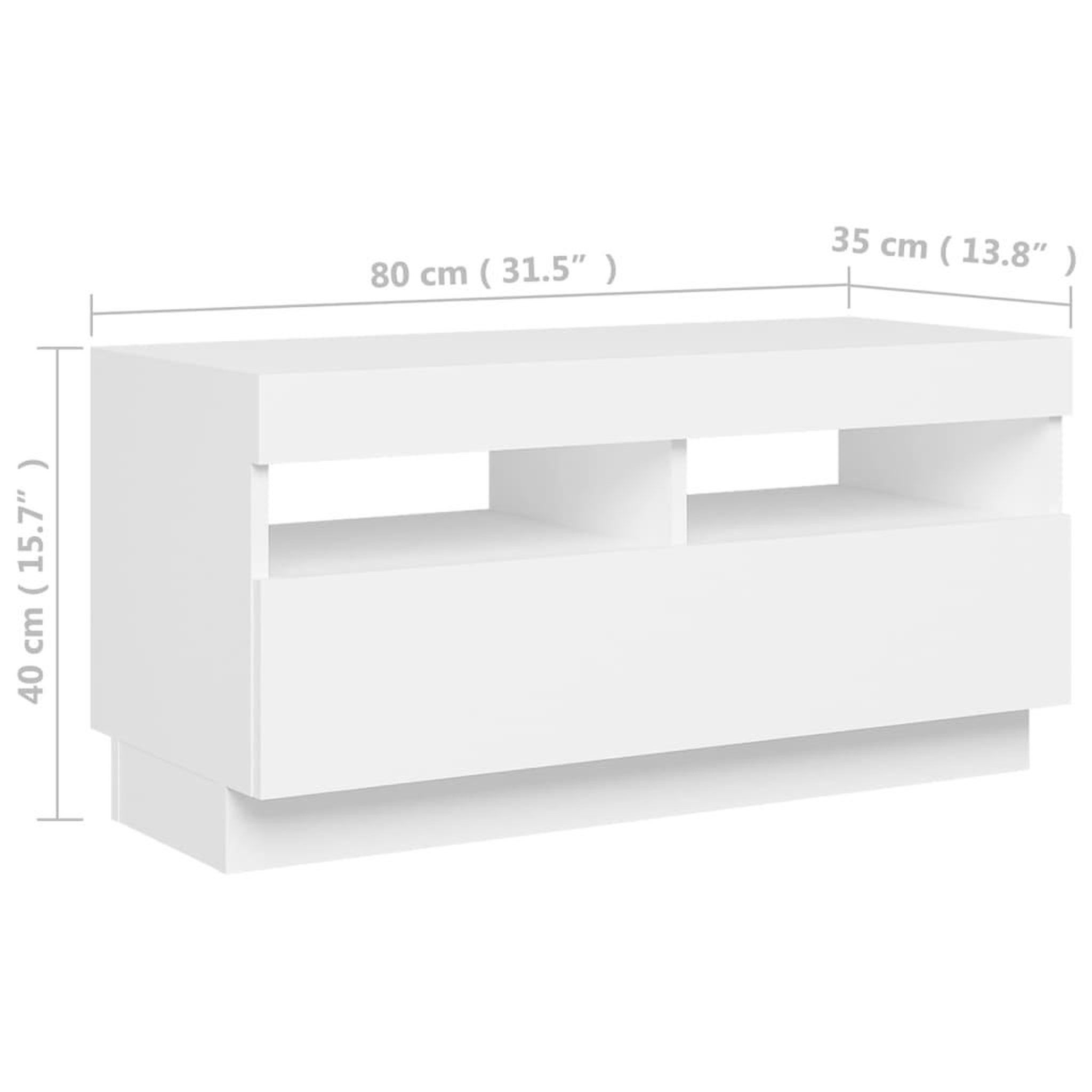 Voir la diapositive 6 : VIDAXL Meuble TV avec lumieres LED blanc 80x35x40 cm