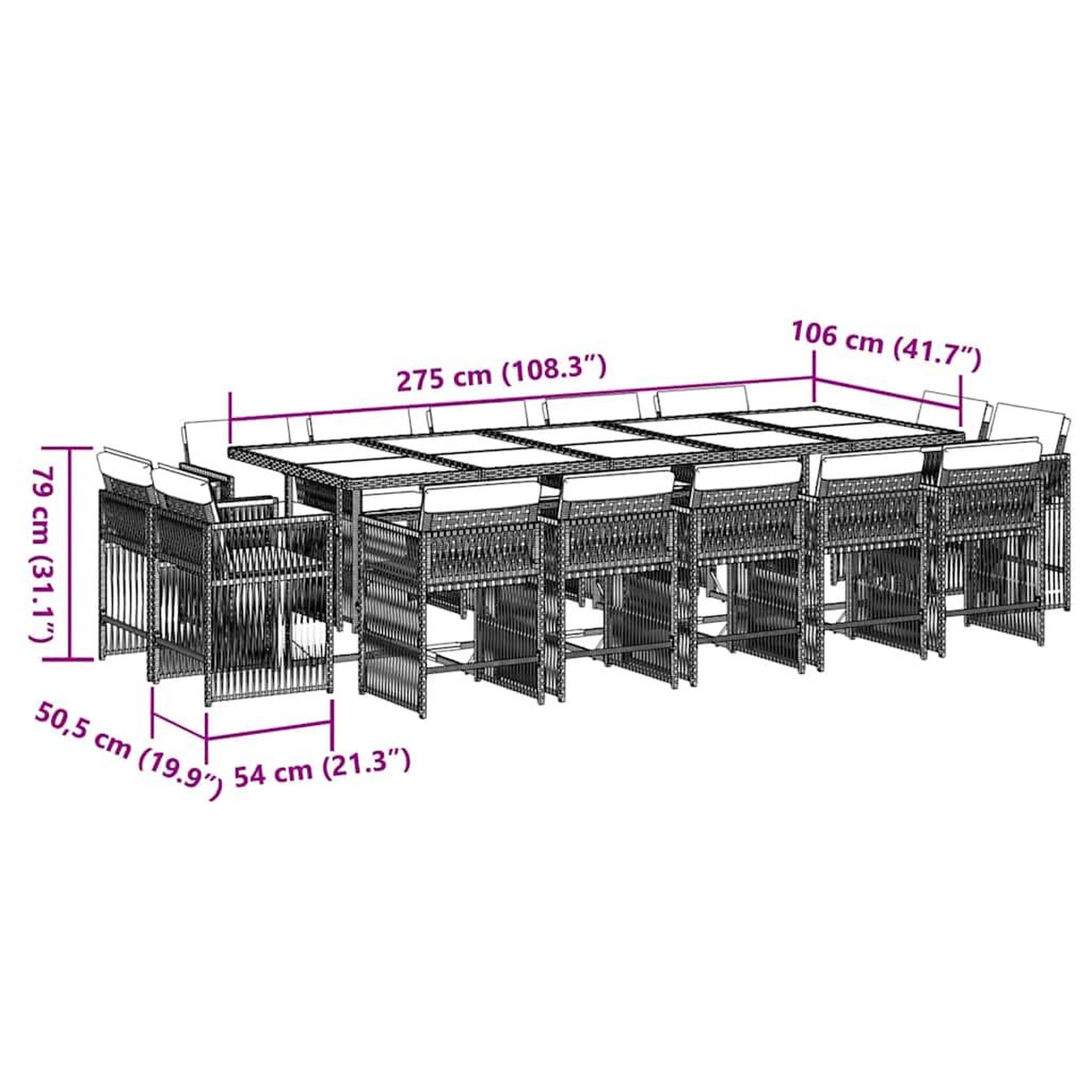 Voir la diapositive 5 : VIDAXL Ensemble a manger de jardin avec coussins 15 pcs marron rotin