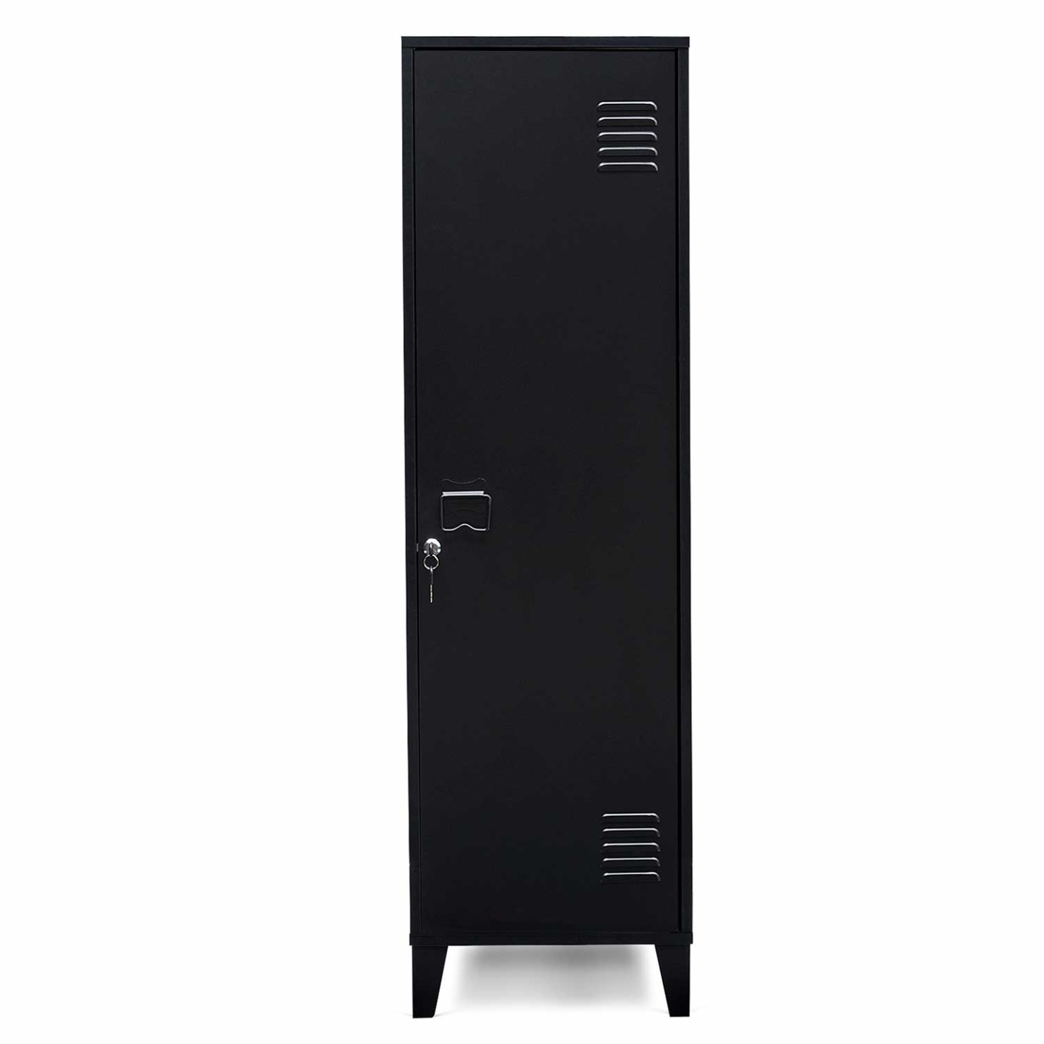 Voir la diapositive 3 : ID MARKET Armoire vestiaire ester 1 porte métal noir design industriel