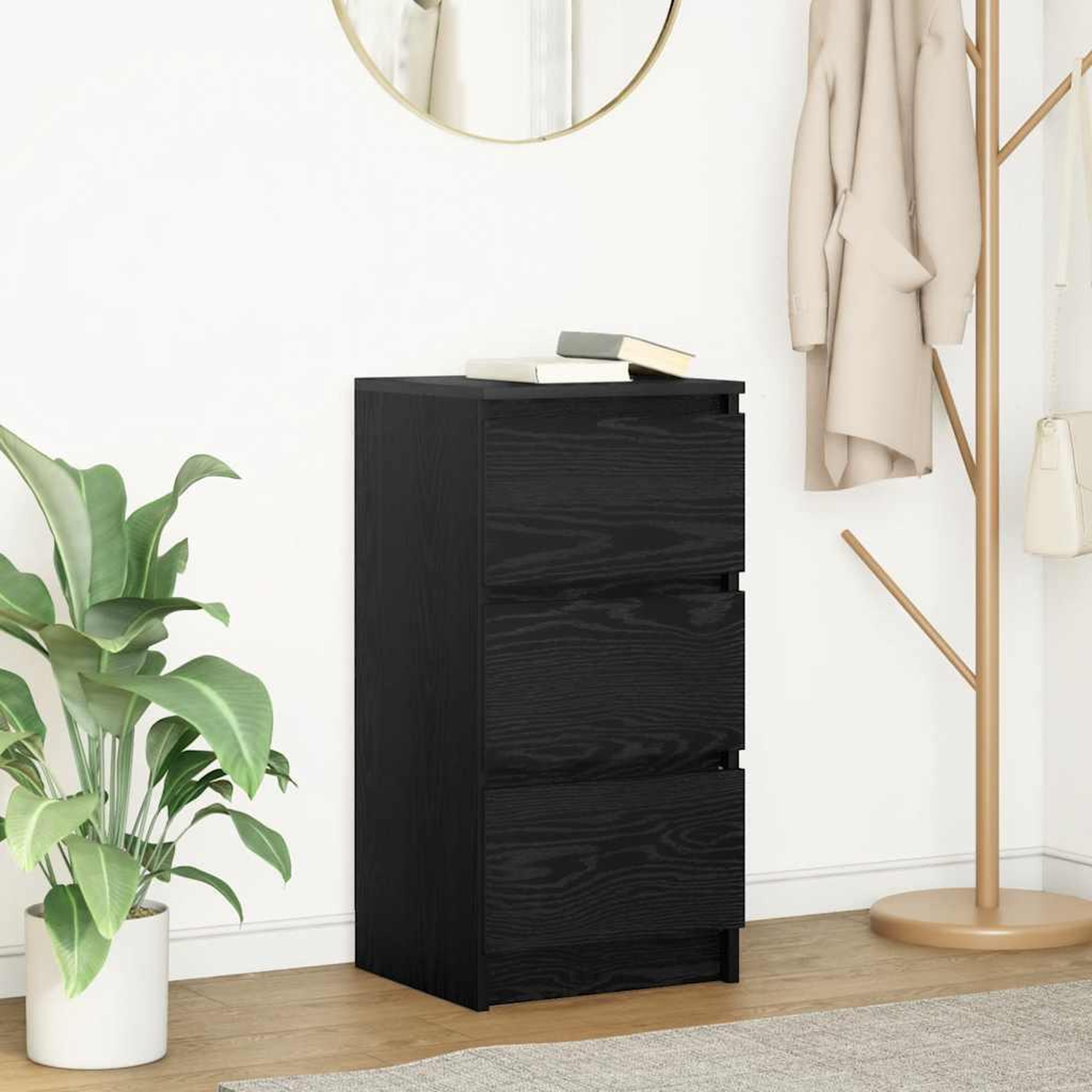 VIDAXL Buffet chene noir 37,5x35x76 cm bois d'ingenierie