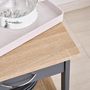 Voir la diapositive 6 : HOMCOM Chariot de service desserte de cuisine à roulettes 2 étagères + plateau amovible + tiroir bois de pin MDF