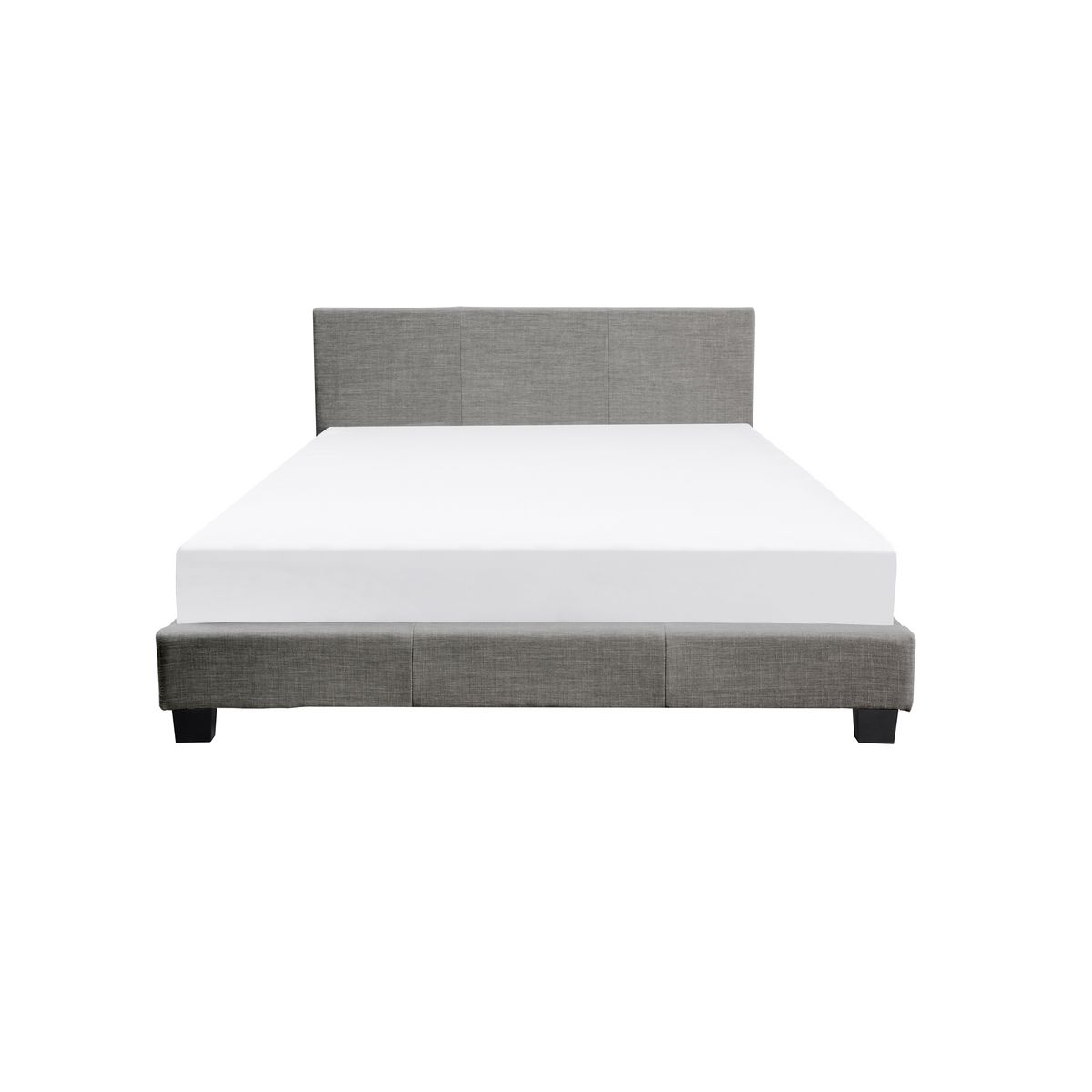 Lit revêtement tissu avec tête de lit et sommier à lattes 140x190 cm MARTIN