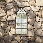 VIDAXL Miroir de jardin Noir 70x30 cm Fer pour utilisation exterieure