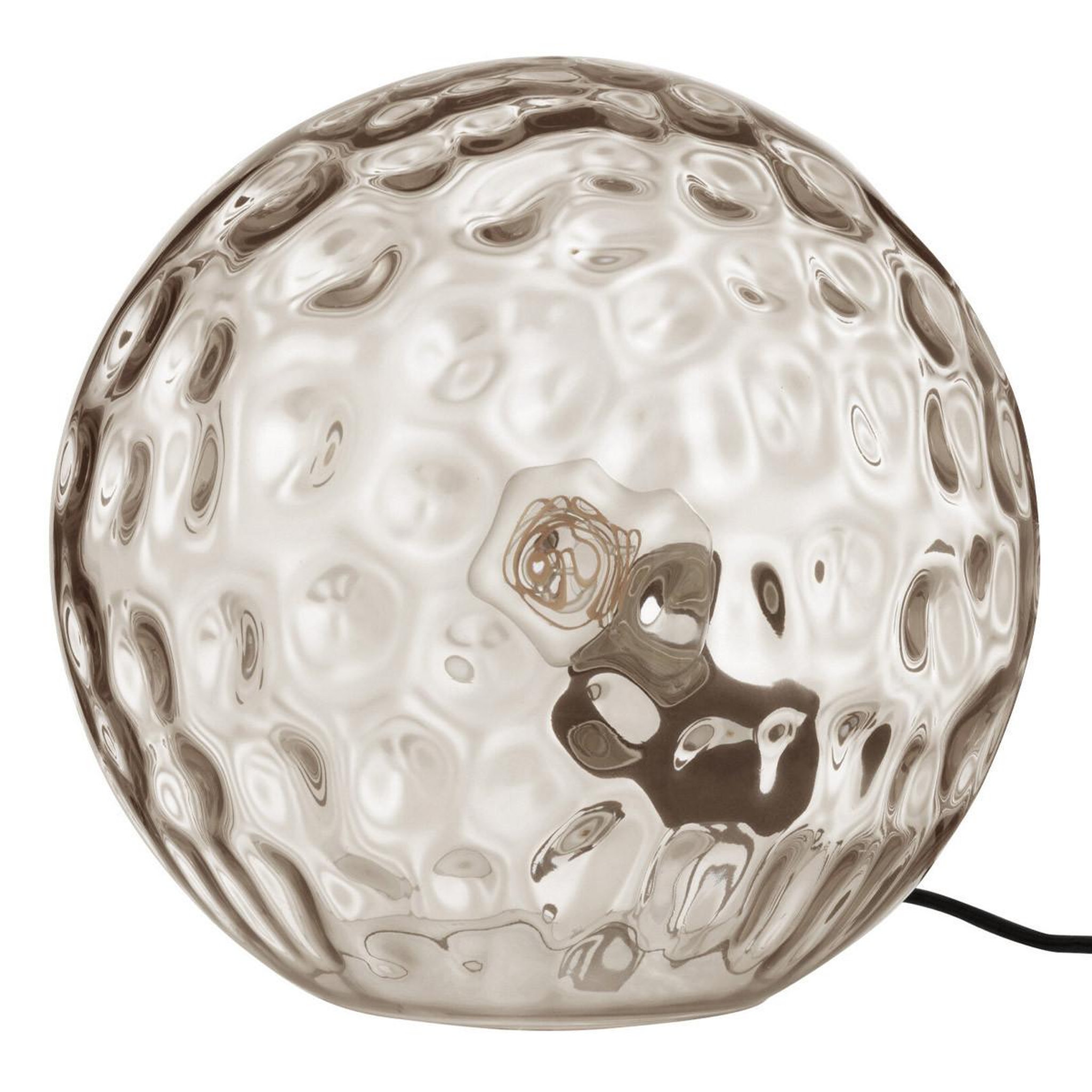 Voir la diapositive 1 : J-LINE Lampe à poser en verre design  bollie  25cm gris