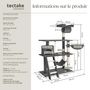Voir la diapositive 6 : tectake Arbre à chat 141 cm avec griffoir et plateforme d'escalade gris