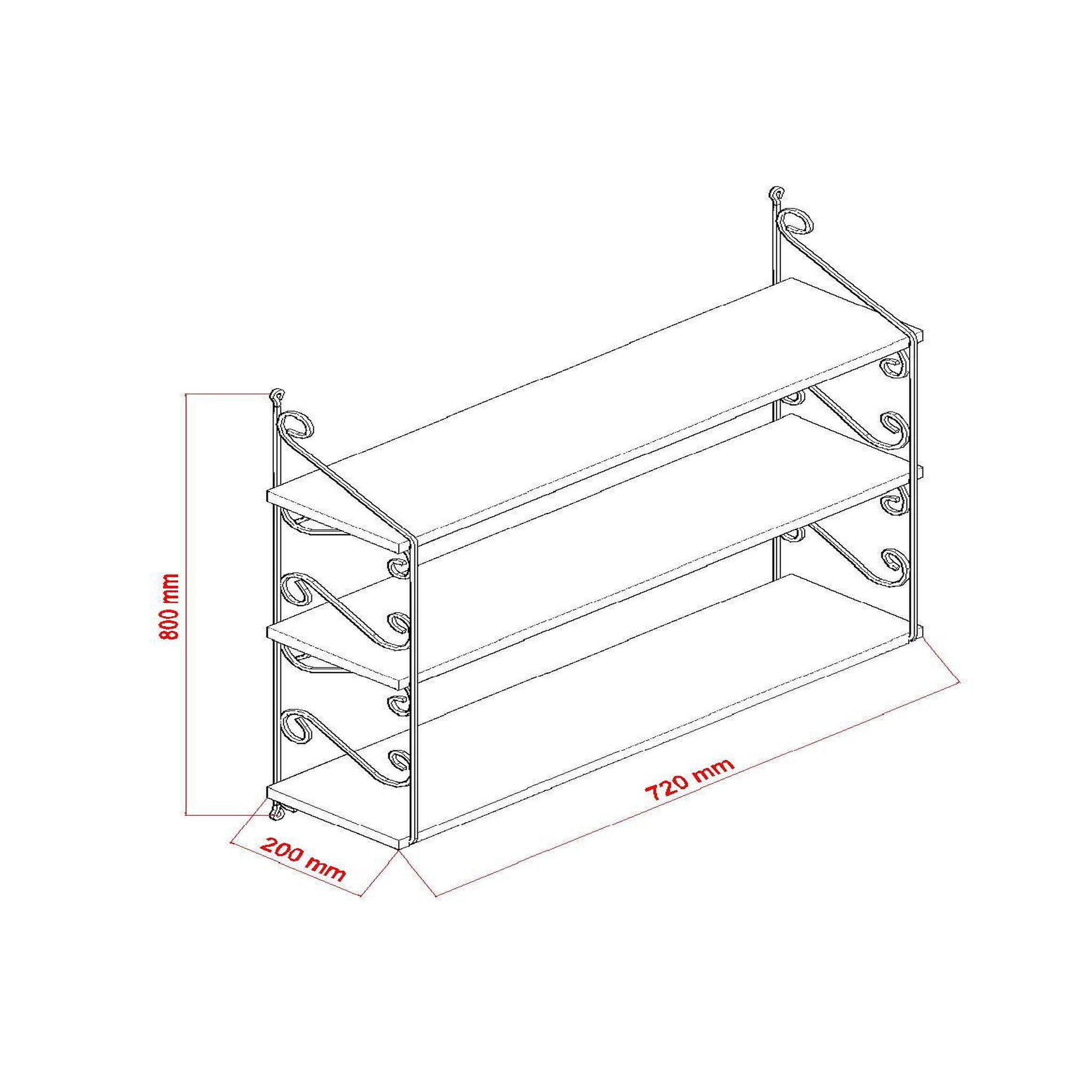 Voir la diapositive 3 : Habitat et Jardin Étagère murale en bois  seramoni  72 x 20 x 81 cm - blanc