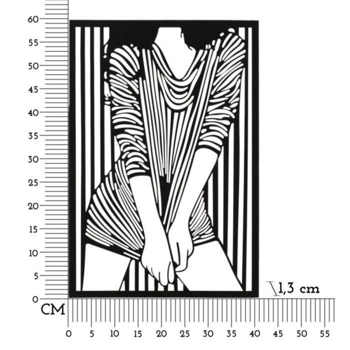 Paris Prix Décoration Murale Encadrée en Métal  Fashion  60cm Noir