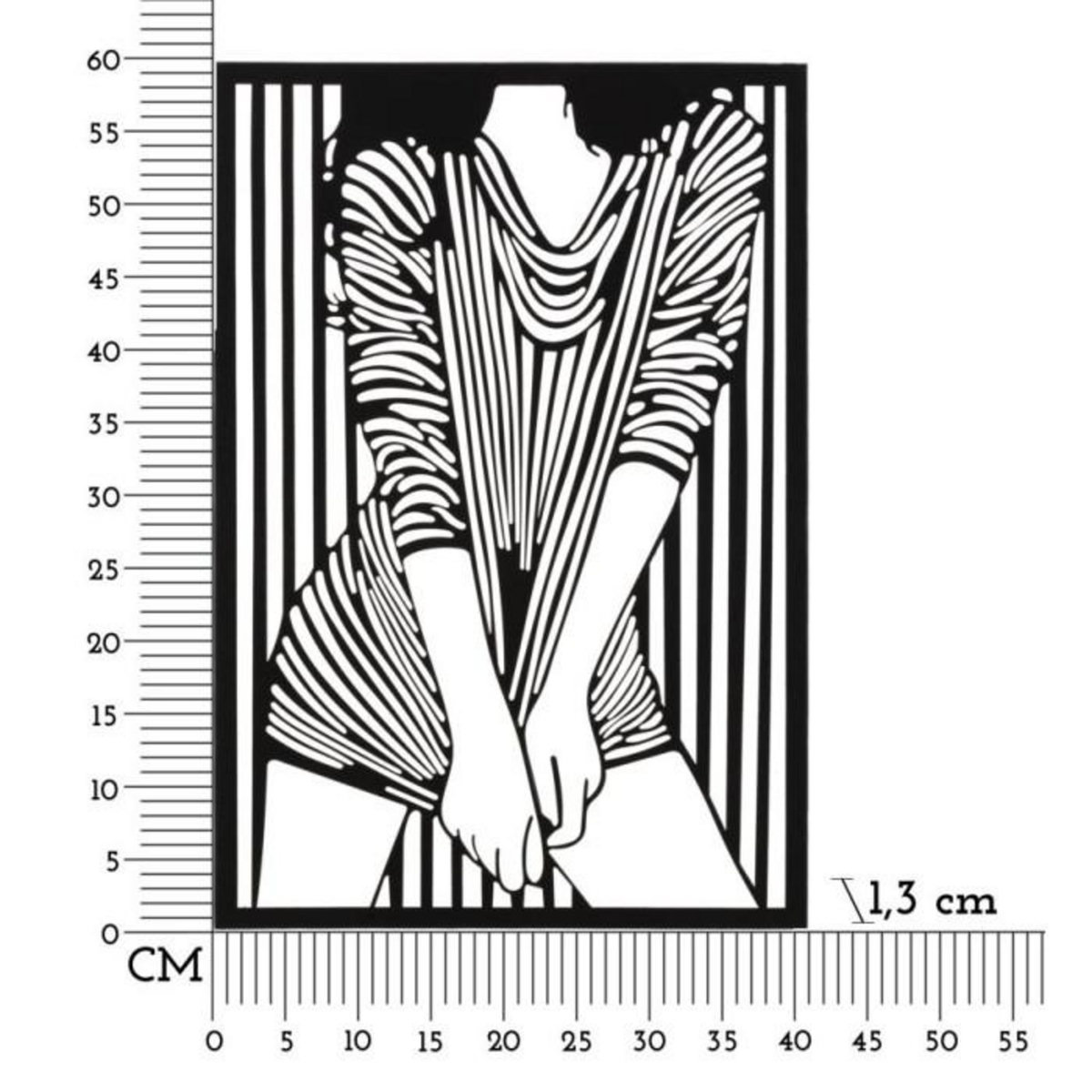 Paris Prix Décoration Murale Encadrée en Métal  Fashion  60cm Noir