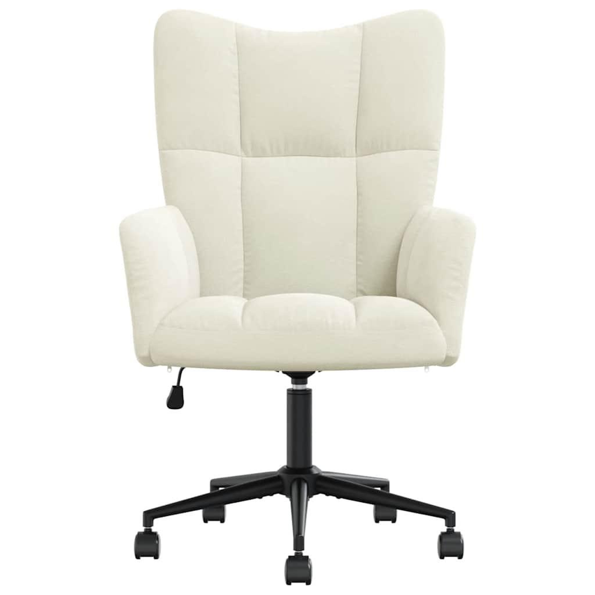 Voir la diapositive 3 : VIDAXL Chaise de relaxation Blanc creme Velours