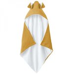 Monsieur Bébé Cape, sortie de bain pour bébé intérieur 100 % coton - 100 x 100 cm - Lapin - Moutarde
