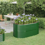 VIDAXL Lit sureleve de jardin Acier enduit de poudre 152x80x68 cm Vert
