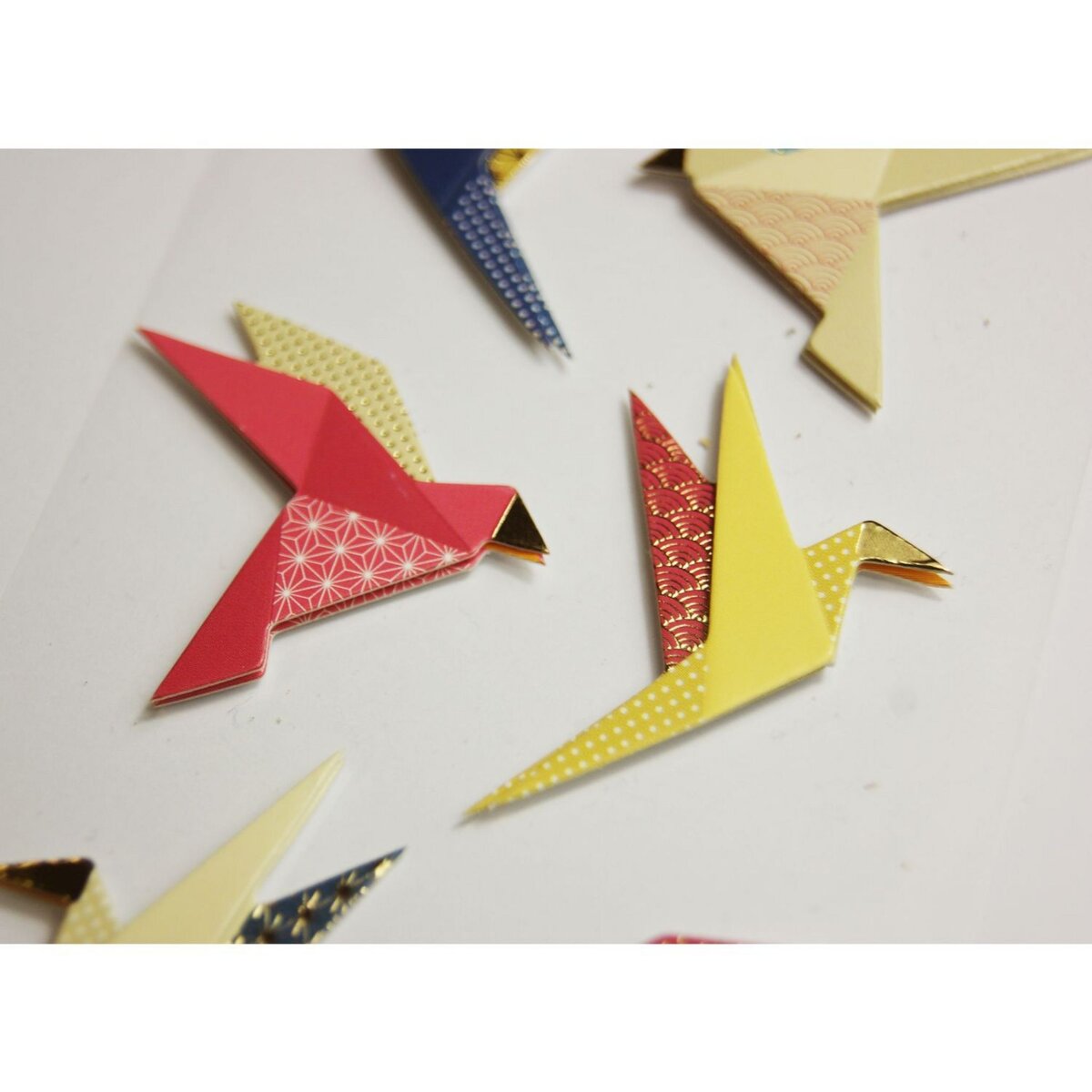  Autocollants en relief à paillettes - Origami oiseaux