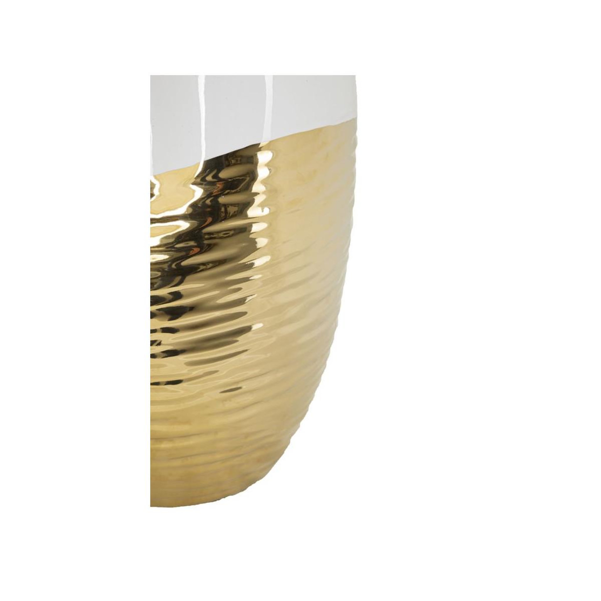 Voir la diapositive 3 : Paris Prix Vase design en céramique  lux  35cm blanc & or