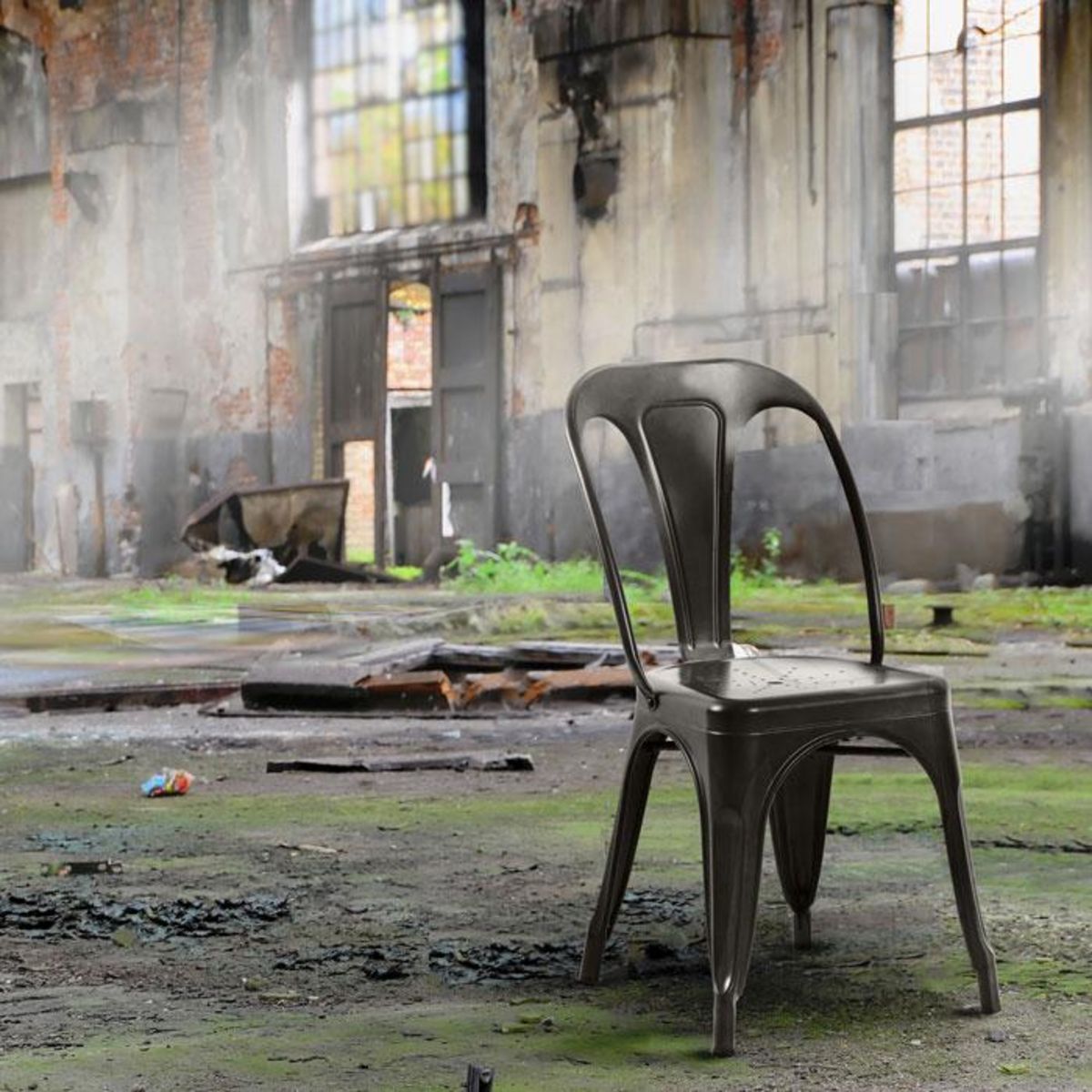 Rendez vous déco Lot de 2 chaises en métal chromé - Indus