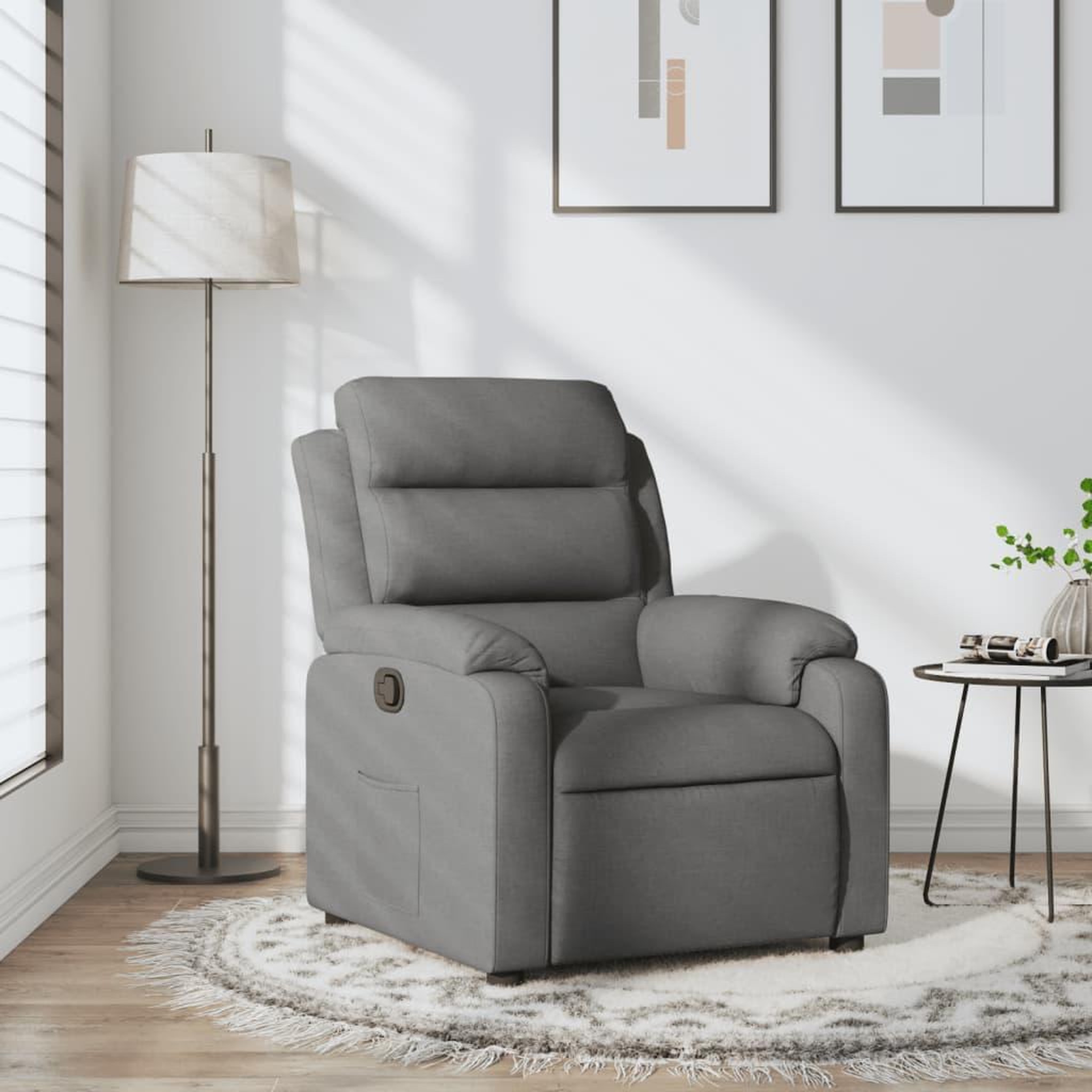 VIDAXL Fauteuil inclinable Gris fonce Tissu