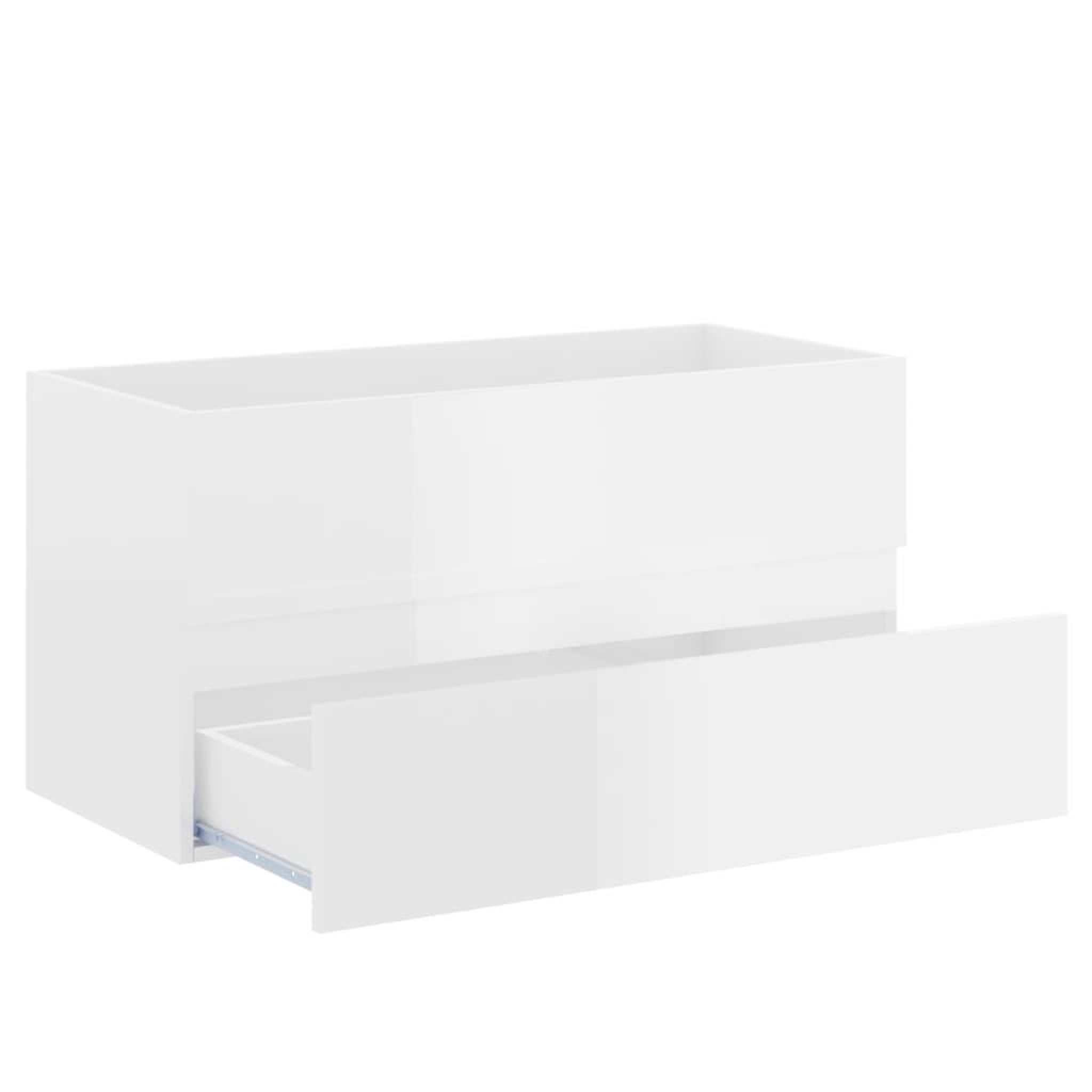 Voir la diapositive 4 : VIDAXL Armoire d'evier Blanc brillant 90x38,5x45 cm Bois d'ingenierie