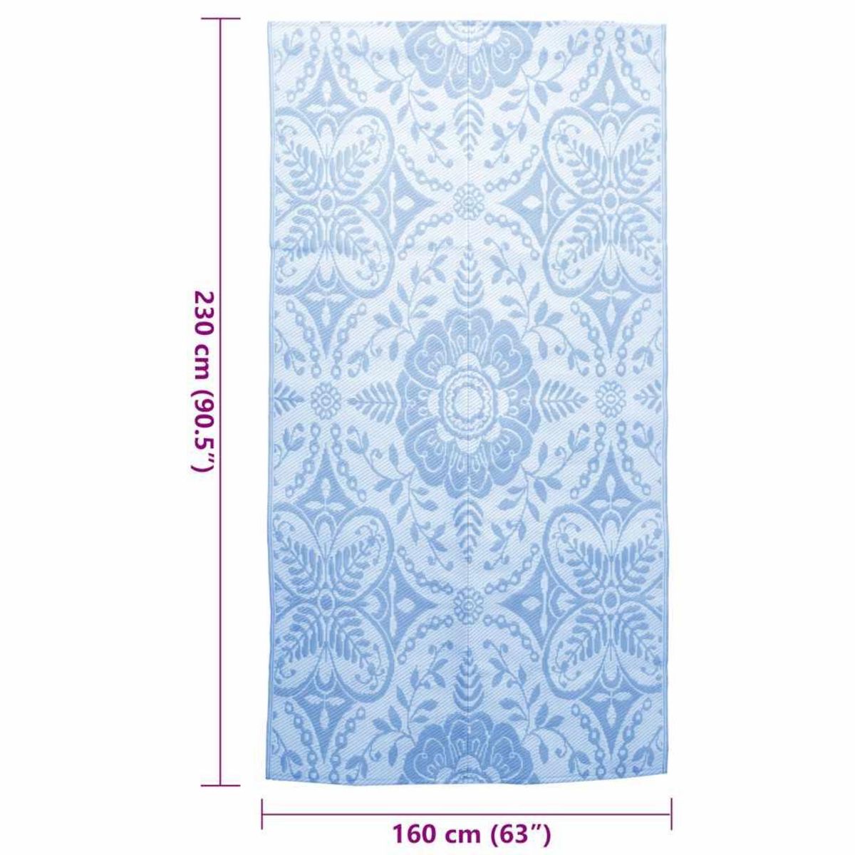 VIDAXL Tapis d'exterieur ARAKIL Bleu azure 120x180 cm PP