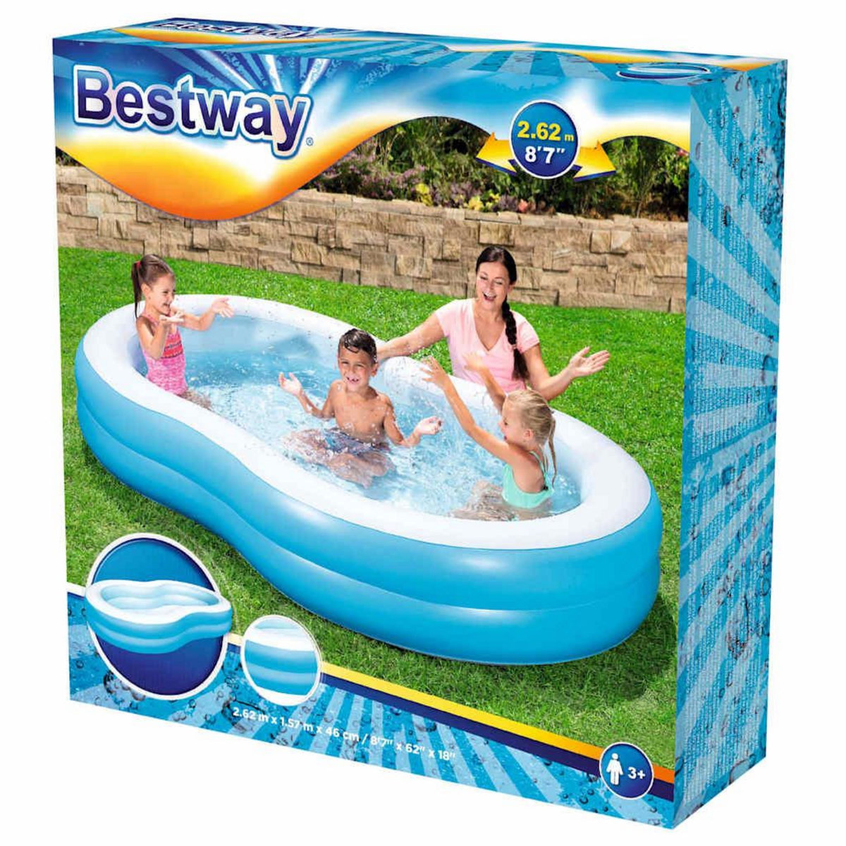 BESTWAY Bestway Piscine Big Lagoon familiale 262x157x46 cm