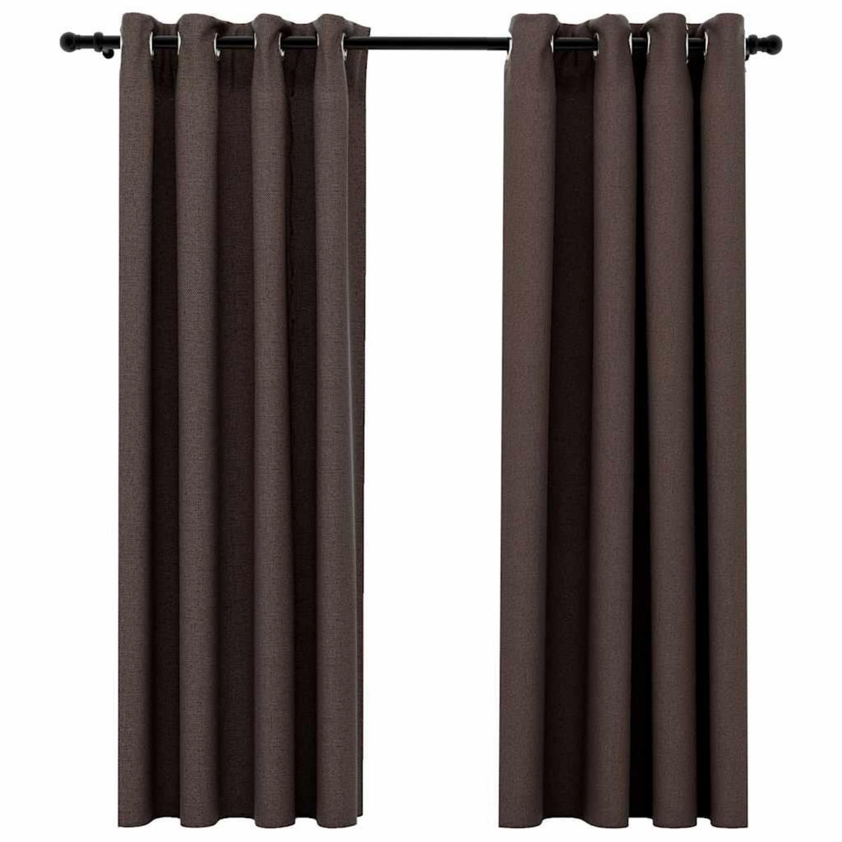 VIDAXL Rideaux occultants Aspect lin avec œillets 2pcs Taupe 140x175cm