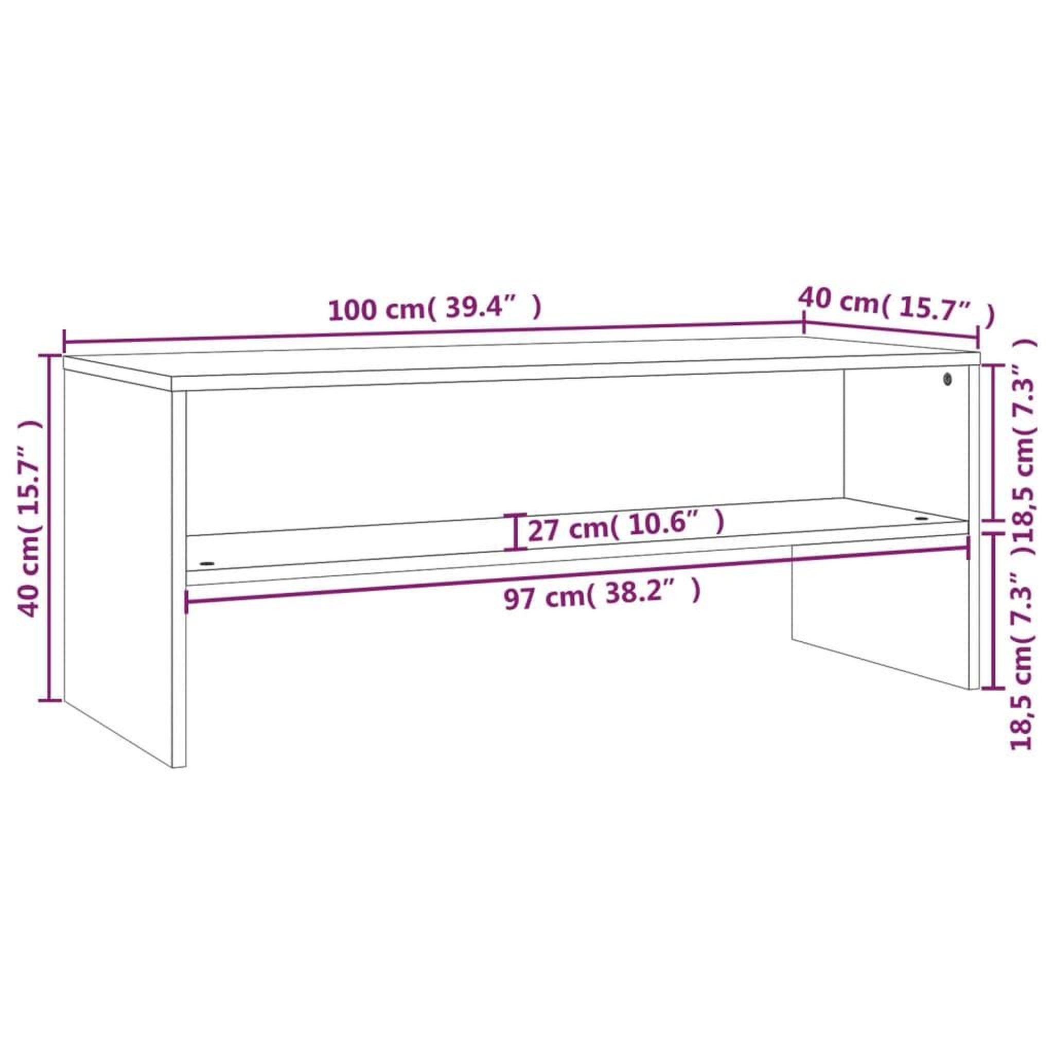 Voir la diapositive 6 : VIDAXL Meuble TV Chene sonoma 100x40x40 cm Bois d'ingenierie